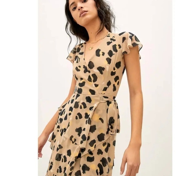 Anthropologie HUTCH Lala Leopard Wrap Maxi Dress XS - Picture 3 of 15
